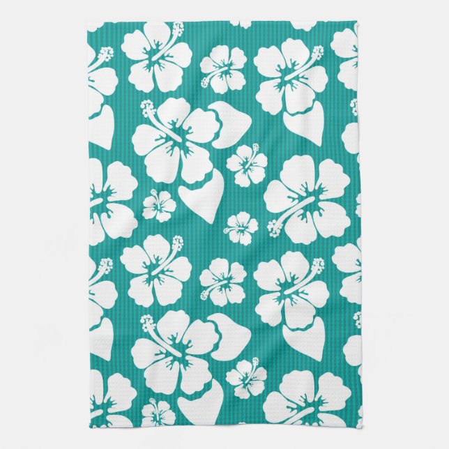 Linge De Cuisine Motif de fleurs d'Hibiscus (Vertical)