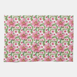 Linge De Cuisine Motif de fleurs roses