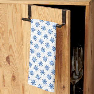 Linge De Cuisine Motif de flocon de neige bleu hiver