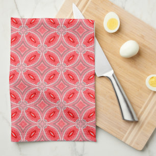 Linge De Cuisine Motif de formulaires Abstraits rouges