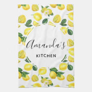 Linge De Cuisine Motif de fruits aux citrons jaunes