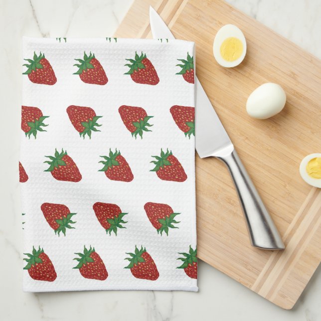 Linge De Cuisine Motif de fruits de la Saint-Valentin à la fraise (Quart Plié)