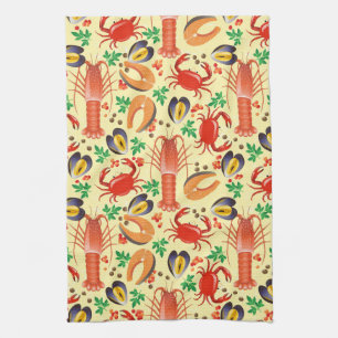 Linge De Cuisine Motif de fruits de mer