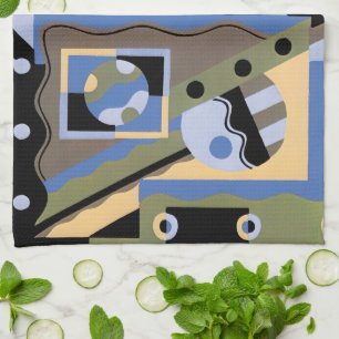 Linge De Cuisine Motif de jazz  Art Déco vintage