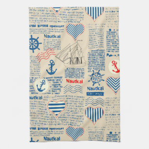 Linge De Cuisine Motif de journal nautique