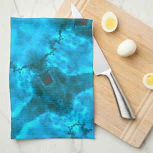 Linge De Cuisine Motif de kaléidoscope bleu glace givrée