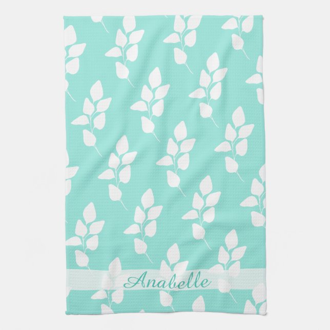 Linge De Cuisine Motif de la branche d'Eucalyptus Abstrait moderne| (Vertical)