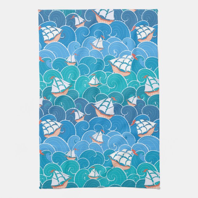 Linge De Cuisine Motif de la mer des Rochers (Vertical)
