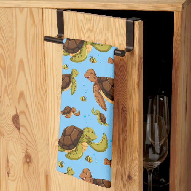 Linge De Cuisine Motif de la tortue de mer (Pliage en tiers)