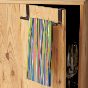 Linge De Cuisine Motif de ligne bohème indien abstrait