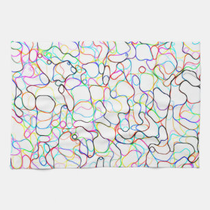 Linge De Cuisine Motif de ligne courbe multicolore Neon -COOL