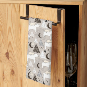 Linge De Cuisine Motif de l'ours de bois du mignon Doodland