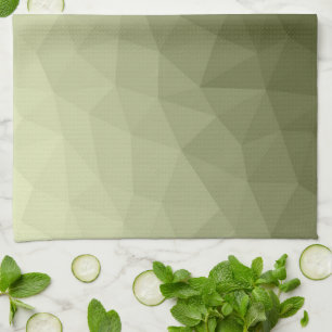 Linge De Cuisine Motif de maillage géométrique dégradé vert clair d
