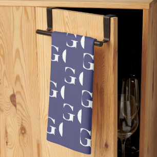 Linge De Cuisine Motif de monographie marine et blanche
