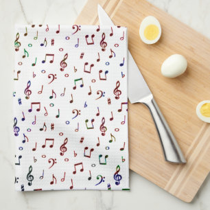 Linge De Cuisine Motif de musique coloré