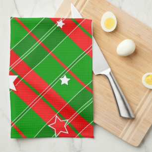 Linge De Cuisine Motif de Noël classique en rouge et vert