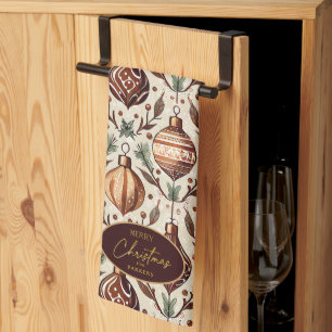 Linge De Cuisine Motif de Noël Earth Tones #12 ID1009