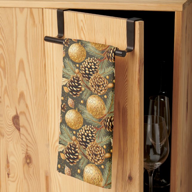 Linge De Cuisine Motif de Noël Earth Tones #29 ID1009 (Pliage en tiers)