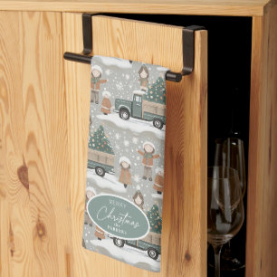 Linge De Cuisine Motif de Noël Earth Tones #2 ID1009