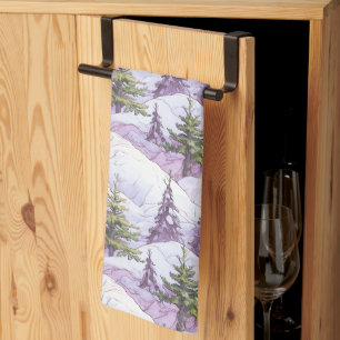 Linge De Cuisine Motif de Noël vert violet #4 ID1009