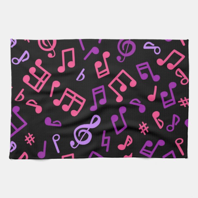 Linge De Cuisine Motif de notes musicales (Horizontal)