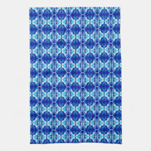Linge De Cuisine Motif de papier peint d'art déco - bleu et blanc