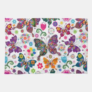 Linge De Cuisine Motif de papillon et de fleurs colorés