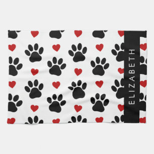 Linge De Cuisine Motif De Pâtes, Pâtes Noires, Coeurs Rouges, Votre