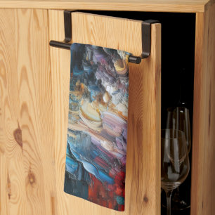 Linge De Cuisine Motif de peinture texturé épais