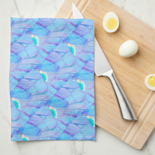 Linge De Cuisine Motif de pétale de fleur peintre chic cerulean