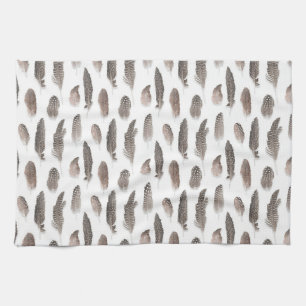 Linge De Cuisine Motif de plumes d'oiseaux de ferme de Guinée