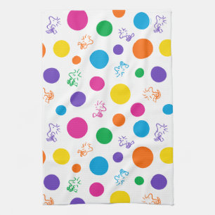 Linge De Cuisine Motif de point de polka arc-en-ciel Woodstock