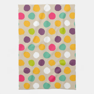 Linge De Cuisine Motif de point tiré par la main de polka