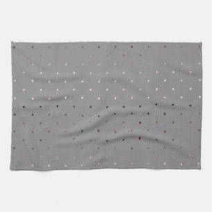 Linge De Cuisine motif de pois gris d'or rose minuscule de faux
