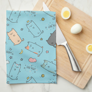Linge De Cuisine Motif de rêves de chat endormi mignon et cosy