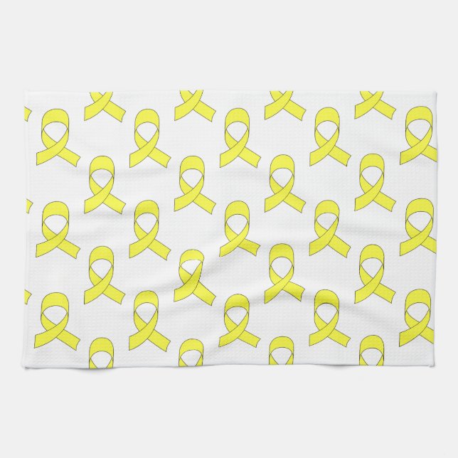 Linge De Cuisine Motif de ruban jaune (Horizontal)