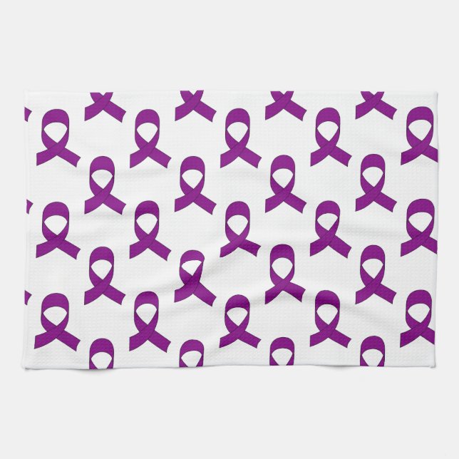 Linge De Cuisine Motif de ruban violet (Horizontal)