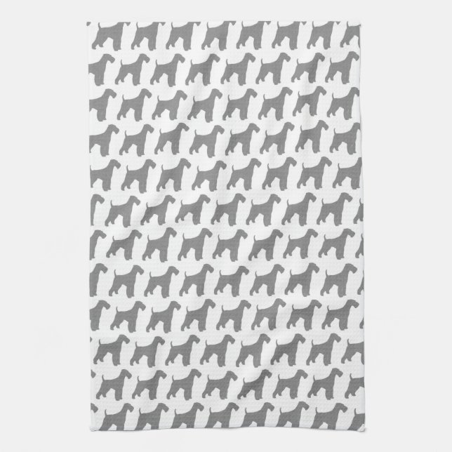 Linge De Cuisine Motif de silhouettes d'Airedale Terrier (Vertical)