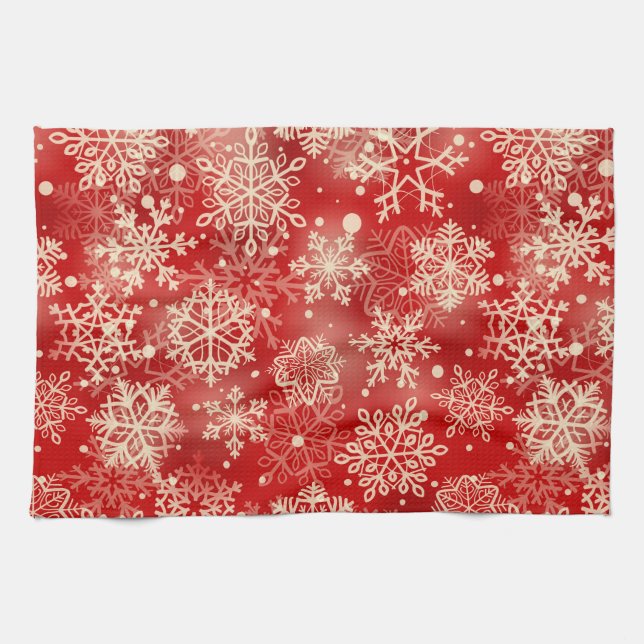 Linge De Cuisine Motif de snowflakes (Horizontal)