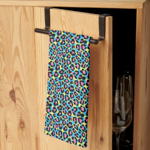 Linge De Cuisine Motif de Spots Neon Leopard