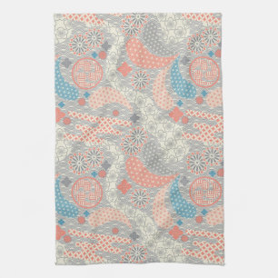 Linge De Cuisine motif de style japonais. Illustration.