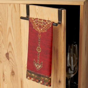 Linge De Cuisine Motif de tapis persan antique