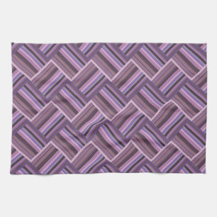 Linge De Cuisine Motif de tissage diagonale rayures mauve