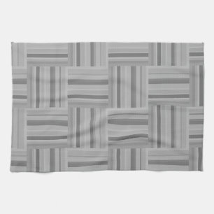 Linge De Cuisine Motif de tissage rayures grises