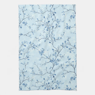 Linge De Cuisine Motif de toile florale vintage bleu (7)