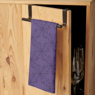Linge De Cuisine Motif de toiles d'araignées violettes et noires po
