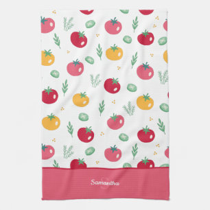 Linge De Cuisine Motif de tomate rose rouge et jaune