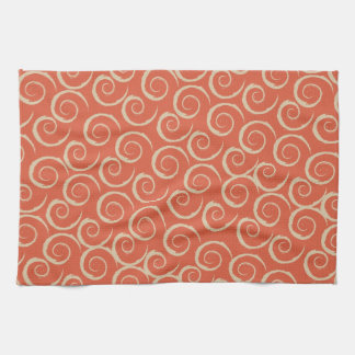 Linge De Cuisine Motif de torsion rétro orange brûlé