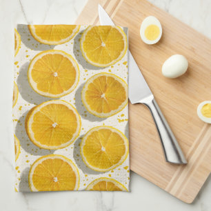Linge De Cuisine Motif de tranche d'orange baignée de soleil