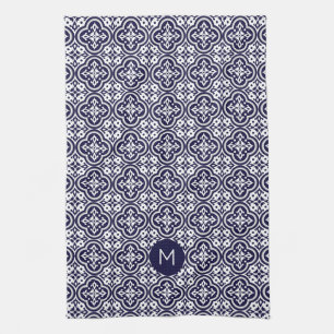 Linge De Cuisine Motif de tuiles portugaises Monogramme personnalis